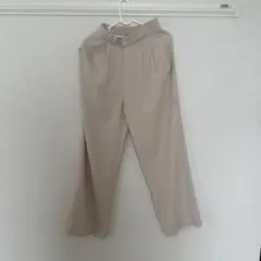 ベージュ スラックス ゴムウエスト