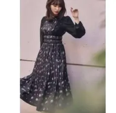 Herlipto Pleated Floral-Print SatinDress