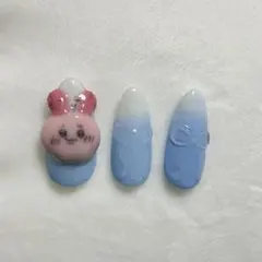 【おまけチップ付き】 カニちゃん 古本屋 ちいかわ ネイルチップ 3D 痛ネイルのサムネイル