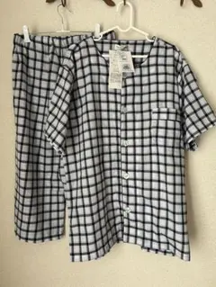 メンズL チェック柄　上下　パジャマ　接触冷感　ドライ　しまむら　新品　綿混