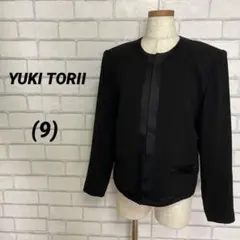 YUKI TORII ユキトリイ　ノーカラージャケット　黒　ブラックフォーマル