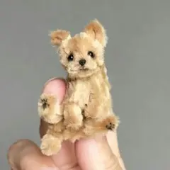 犬 チワワ ミニチュア 寝転び モールアート 白色 人形 ぬいぐるみ へそ