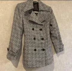 9AR チェック　Pコート　薄手　秋春　M