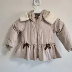 petit main フリル付き中綿コート ベージュ　100センチ