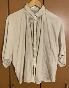 DOMINGドミンゴ/Brocantブロカント リネンキャンバスグランシャツ