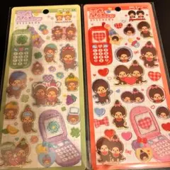 新品　正規品　モンチッチ　平成はっぴーフォン　うるちゅる　シール　2枚セット