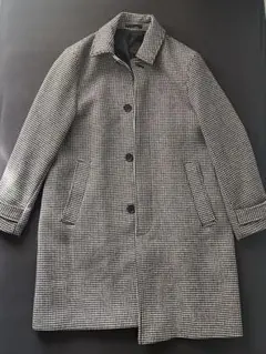 H&M 格子柄　ステンカラーコート　美品