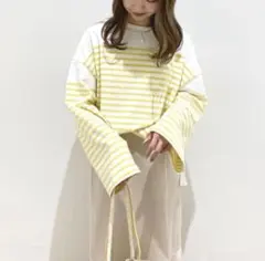 《DISCOAT》バスクボーダービッグロングスリーブ イエロー