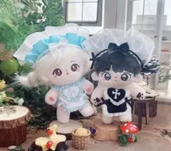 着せ替えぬいぐるみ ハートフリル ワンピース ライトブルー 10cm お洋服