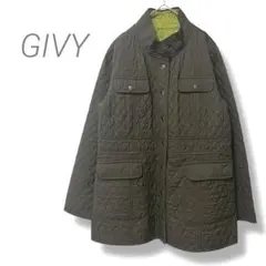 【ギビー】GIVYキルティングジャケット リバーシブル 中わたブルゾン 茶 緑