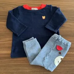 MIKI HOUSE ホットビスケッツ 長袖Tシャツ スパッツ (70㎝)