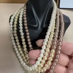 パール風ロングネックレス 3色セット