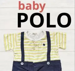 POLO Baby サスペンダーデザイン ロンパース 70 半袖 ベビー服