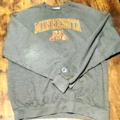 Champion ミネソタ カレッジロゴ スウェット グレー USA古着 L相当
