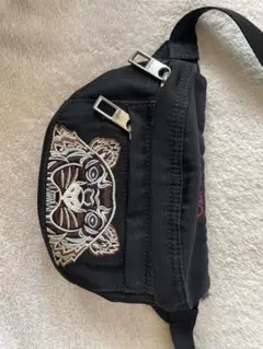 ☆美品☆KENZO タイガーロゴ ボディバッグ 立体刺繍 ブラック ケンゾー