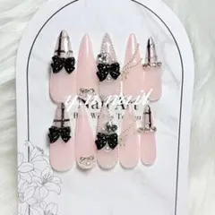 ネイル　韓国 量産型 フレンチガーリー スナ系 地雷系 ワンホン 推し