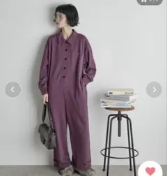 THE YON ポロスウェットオールインワン　パープルのサムネイル