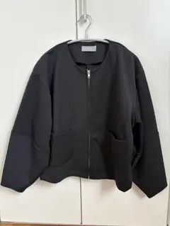 新品・未使用　ノーカラージャケット 黒