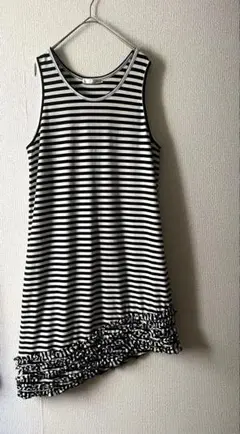 DOLLMI コレクションドミナ　ボーダー　ノースリーブワンピース　フリル