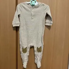 タグ付きbabyGAPストライプロンパース クマ 60cm