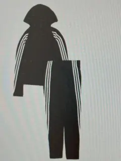 adidas ブラックジャージ上下セット
