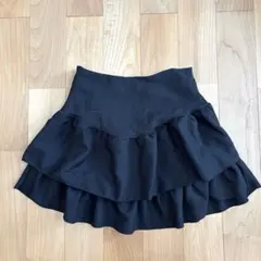 美品 黒 ブラック フレアスカート ミニスカート Ｓ　SHEIN シーイン