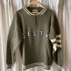 オリーブグリーン ニットセーター 古着