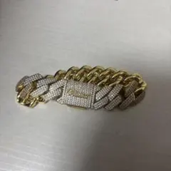 glitter ゴールド チェーンブレスレット ダイヤモンド風