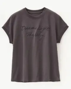 しまむら　MUMU 筆記体 刺繍ロゴ Tシャツ M　グレー　新品、未使用のサムネイル