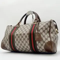 GUCCI ボストンバッグ GGスプリーム シェリーライン　ゴールド金具