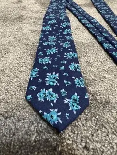 Bar III　ネクタイ　青　ブルー　フローラル　花柄