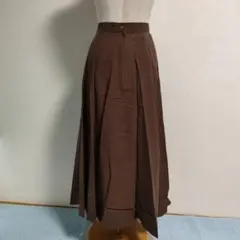 新品タグ付jasmi ジャスミ （シルク絹100％）ロングスカート（M）こげ茶
