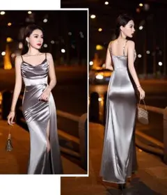 大人気❤️夏のロングドレス　スリット入り　結婚式やパーティーに最適