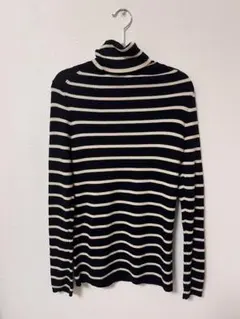 UNIQLO ストライプ タートルネックセーター 長袖　ニット