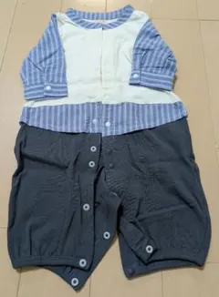 petit main ロンパース カバーオール 50 60 70 長袖 薄手