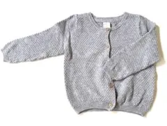 H&M カーディガン コットン100% グレー　74