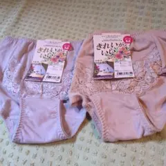 レース付きショーツ Mサイズ 2枚セット　ラベンダー＆ピンク