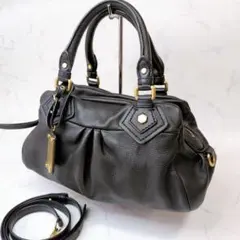 Chloe クロエ Bay 保存袋付 黒 レザー ハンドバッグ ゴールド金具