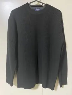 BACK NUMBER ブラックリブ編みセーター SM