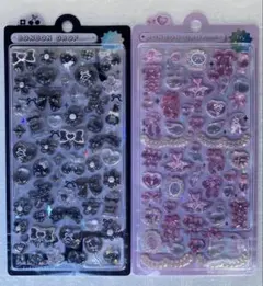 新作ボンボンドロップシール バレエコア ブラックリボン　バレー　ガーリー