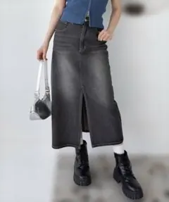 スリット入りデニムスカート