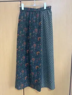 AMERICAN HOLIC 花柄ドットコンビ フレアスカート