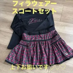 FILA 水色 プリーツスコートM2枚セット - メルカリ