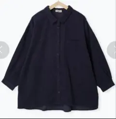 SM2サマンサモスモス ネイビー コットン コーデュロイ シャツ ゆったり可愛い