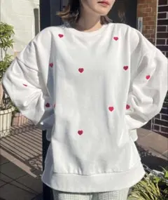 WEGO ハート 刺繍 スウェット フリーサイズ