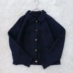 Fano Studios コットンニットカーディガン ハート釦