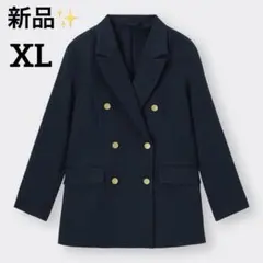 新品未使用✨GU 大きいサイズ　XL ダブルブレストブレザー　紺ブレ　金ボタン