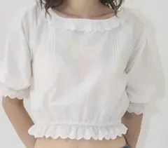 【muguet】country lace blouse フリル ブラウス 白のサムネイル