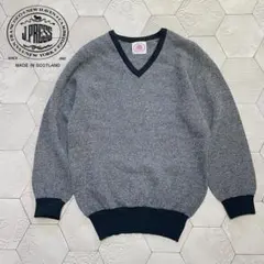 スコットランド製 J.PRESS スーパージーロン100％ Vネックニット 38