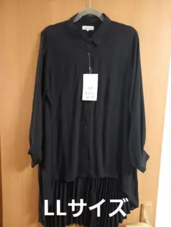 【Xmas限定値引き】プリーツチュニック ブラック LLサイズ